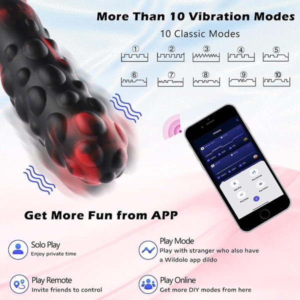 9 Inch Huge Silicone Dildo Fantasy Knot Vibrating Silicone Dildos for Women with APP Control 