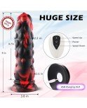 9 -calowy ogromny silikonowy dildo fantasy węzły wibrujące silikonowe wibratory dla kobiet z kontrolą aplikacji
