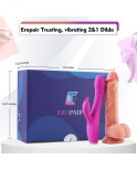 App-interaktiv vibrerende dildo og vibrator, Eropair 2-i-1 lesbisk fornøjelsessæt
