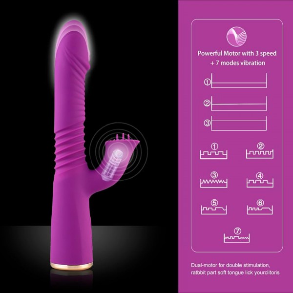Hismith vibrerande teleskopisk vibrator vagina klitoris stimulering dildo massager