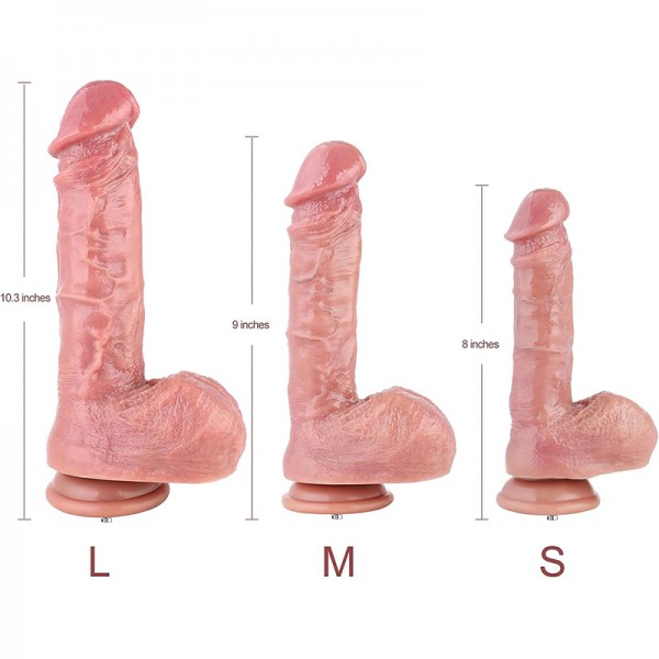 Hismith 8” Dual-Density Ultra Realistic Silicone Dildo, 5.8” Insertable Length with KlicLok System for Beginner User, S Size
