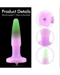 Hismith 7.4 "Glow in tmavé silikonové dildo pro anální sex