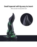 Hismith 9.1 "Silikon anal plugg dildo for premium sexmaskin glød-i-mørk grønn og svart