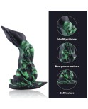 Hismith 9.1 "Silikone Anal Plug Dildo til premium sexmaskine glød-i-den-mørke grøn og sort