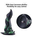 Hismith 9.1 "silikonowy dildo wtyczki odbytu dla najwyższej jakości maszyny seksualnej świeci w ciemnozielonym i czarnym