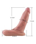 Hismith 7.9" realistisk silikondildo, 6.4" innsettbar lengde med tredimensjonale testikler