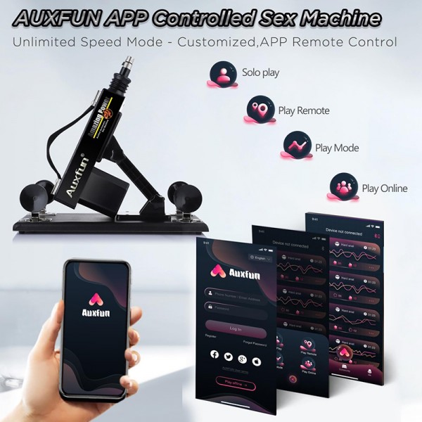 AUXFUN Automatic Sex Machine Dildo Machine with Bluetooth App Control