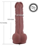 Hismith 12.4 '' enorme consolador de silicona - testículos intactos Dong para usuarios avanzados, marrón